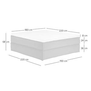 Lit boxspring Kinx Tissu - Tissu KINX : Gris - 180 x 220cm - D2 souple - Sans