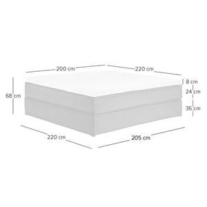 Premium boxspring KINX geweven stof - Stof KINX: Grijs - 200 x 220cm - H2 zacht - Zonder