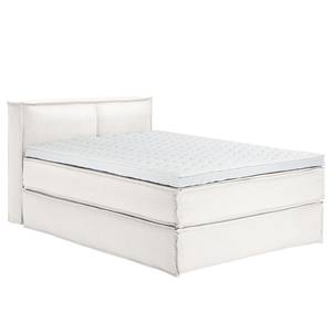 Lit boxspring Kinx Tissu - Tissu KINX : Blanc - 140 x 220cm - D2 souple - 100 cm