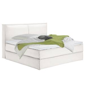 Premium boxspring KINX geweven stof - Stof KINX: Wit - 200 x 220cm - H2 zacht - 130cm