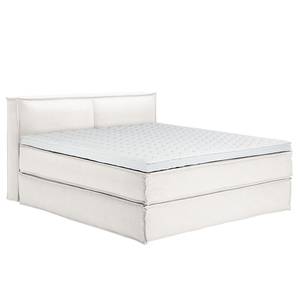 Premium boxspring KINX geweven stof - Stof KINX: Wit - 180 x 220cm - H2 zacht - 100cm