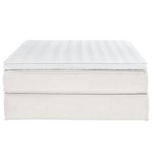 Premium Boxspringbett KINX Webstoff - Stoff KINX: Weiß - 160 x 220cm - H2 - Ohne