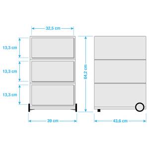 Cassettiera con ruote easyBox I Bianco / Nero