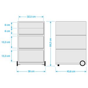 Rollende kast easyBox II Wit/zwart