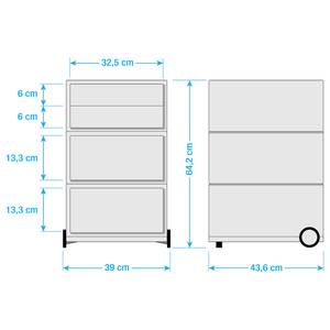 Rollcontainer easyBox II Weiß / Buche