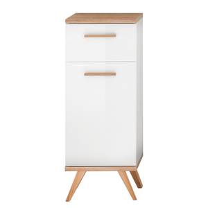 Armoire basse Quickset 923 I Blanc / Imitation chêne Riviera