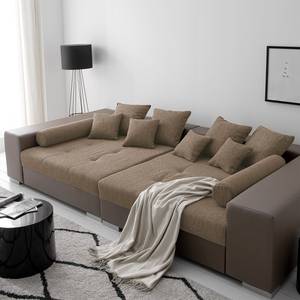 Bigsofa Lorenz Kunstleder/Stoff - Braun