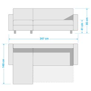 Ecksofa Dublin II (mit Schlaffunktion / beidseitig montierbar) - Kunstleder/Strukturstoff - Dunkelbraun / Braun