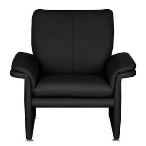 Fauteuil Capri zwart echt leer - Leer Mabel: Zwart