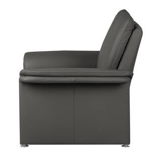 Fauteuil Capri Cuir véritable anthracite - Cuir Mabel: Gris foncé