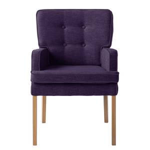 Chaise à accoudoirs Danese Tissu / Chêne massif - Violet foncé