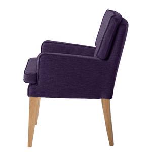 Chaise à accoudoirs Danese Tissu / Chêne massif - Violet foncé