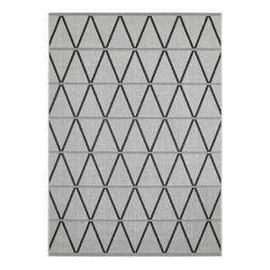 Tapis Kandava Fibres synthétiques - Gris / Noir - 67 x 140 cm