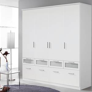 Armoire à portes battantes Bochum Blanc alpin / Verre dépoli - 4 portes - 181 cm