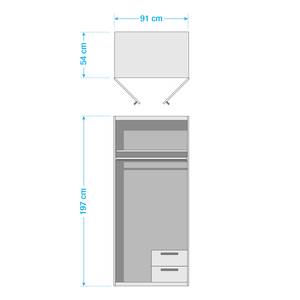 Drehtürenschrank Case III Sonoma Eiche Dekor - Schrankbreite: 91 cm - 2-türig