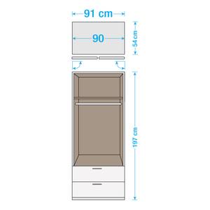 Draaideurkast Case IV Sonoma eikenhouten look - kastbreedte: 91cm - 2-deurs