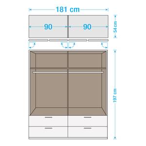 Draaideurkast Case IV Sonoma eikenhouten look - kastbreedte: 181cm - 4-deurs