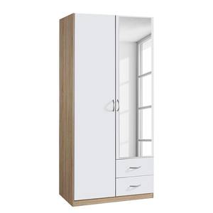 Drehtürenschrank Case III Alpinweiß/Sonoma Eiche Dekor - Schrankbreite: 91 cm - 2-türig