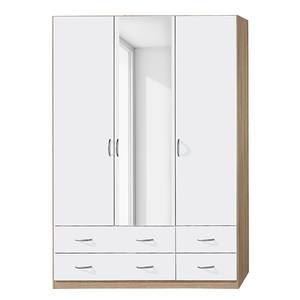 Armoire à portes battantes Case IV Blanc alpin / Imitation chêne de Sonoma - 136 cm - 3 portes