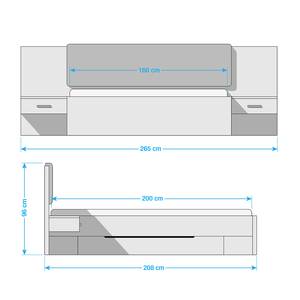 Bedframe Bernau Metallic grijs - 160 x 200cm