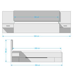 Bettanlage Bernau Graumetallic - 180 x 200cm