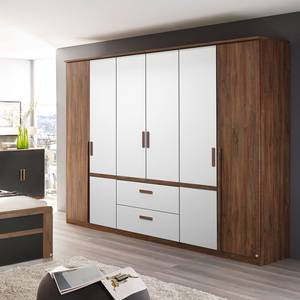 Drehtürenschrank Bernau Braun / Weiß - Breite: 226 cm