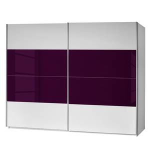 Schwebetürenschrank Quadra Alpinweiß/Brombeere - Breite x Höhe: 136 x 230 cm - 136 x 230 cm