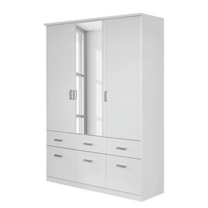 Draaideurkast Bremen alpinewit - 3-deurs - 1 middenspiegel - 6 lades - 136cm