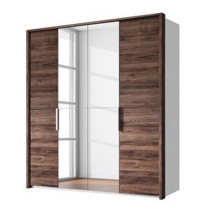 Armoire à portes battantes Vadora Imitation chêne de San Remo foncé - Largeur : 200 cm - Avec cadre passepartout - Sans éclairage