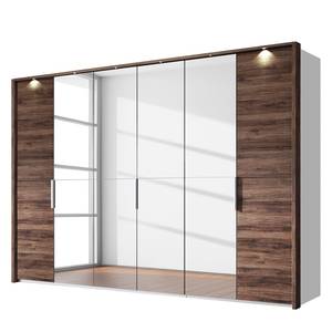 Draaideurkast Vadora donkere San Remo eikenhouten look - Breedte: 300 cm - Met passe-partout lijst - Met verlichting