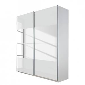 Schwebetürenschrank Beluga-Plus Alpinweiß/Hochglanz Weiß - 225 x 223 cm - 2 Türen