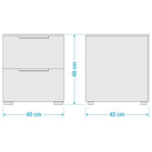 Nachtkommode SKØP x2 Alpinweiß - Breite: 40 cm - Aluminium