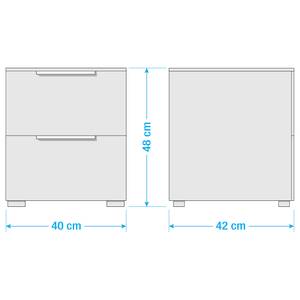 Table de chevet SKØP x2 Graphite - Largeur : 40 cm - Aluminium