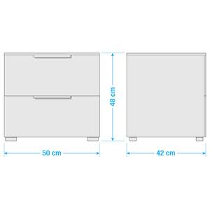 Table de chevet SKØP x2 Blanc alpin - Largeur : 50 cm - Couleurs du corps