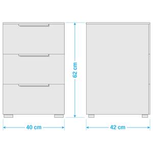 Table de chevet SKØP x3 Blanc alpin - Largeur : 40 cm - Couleurs du corps