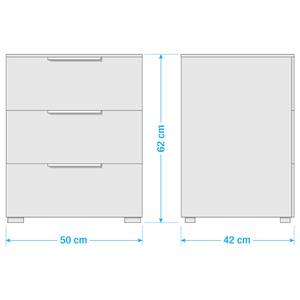 Table de chevet SKØP x3 Blanc alpin - Largeur : 50 cm - Couleurs du corps