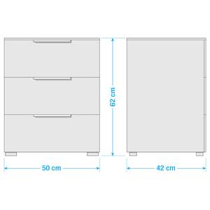 Table de chevet SKØP x3 Blanc alpin - Largeur : 50 cm - Aluminium