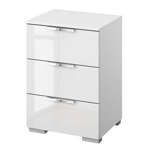 Table de chevet SKØP x3 Blanc brillant / Blanc alpin - Largeur : 40 cm - Chrome