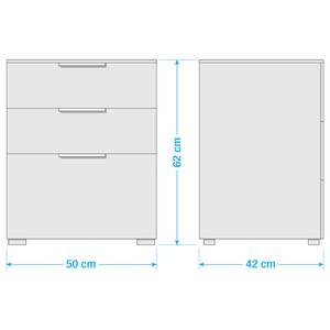 Table de chevet SKØP x3 Blanc brillant / Blanc alpin - Largeur : 50 cm - Chrome