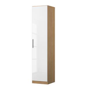 Armoire à portes battantes KiYDOO V Blanc brillant / Imitation chêne de Riviera - 47 x 197 cm