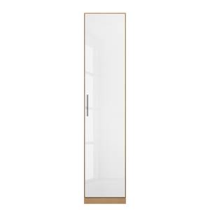 Armoire à portes battantes KiYDOO V Blanc brillant / Imitation chêne de Riviera - 47 x 197 cm