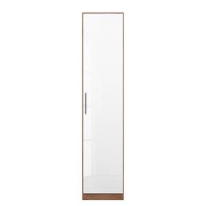 Drehtürenschrank KiYDOO V Hochglanz Weiß / Eiche Stirling Dekor - 47 x 197 cm