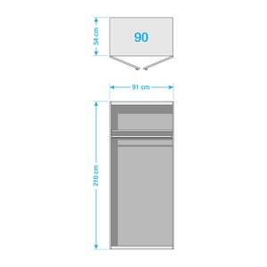 Armadio con ante battenti KiYDOO V Bianco alpino - 91 x 210 cm