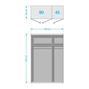 Armadio con ante battenti KiYDOO V Bianco alpino - 136 x 210 cm