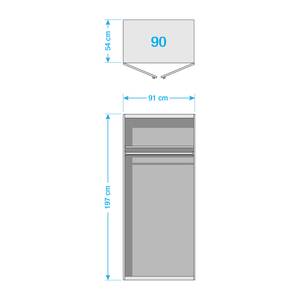 Drehtürenschrank KiYDOO I Alpinweiß - 91 x 197 cm