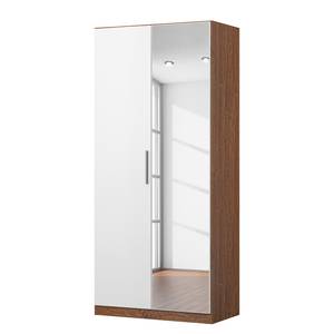 Drehtürenschrank KiYDOO I Weiß / Eiche Stirling Dekor - 91 x 210 cm