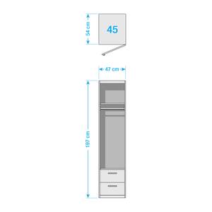 Armadio con ante battenti KiYDOO II Bianco alpino - 47 x 197 cm