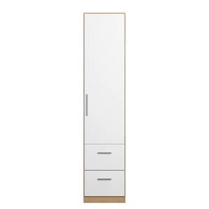 Armoire à portes battantes KiYDOO II Blanc / Imitation chêne de Riviera - 47 x 197 cm