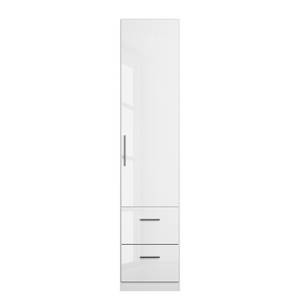 Armoire à portes battantes KiYDOO II Blanc brillant / Blanc alpin - 47 x 197 cm