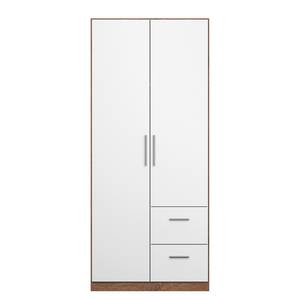 Armoire à portes battantes KiYDOO II Blanc / Imitation chêne de Stirling - 91 x 197 cm